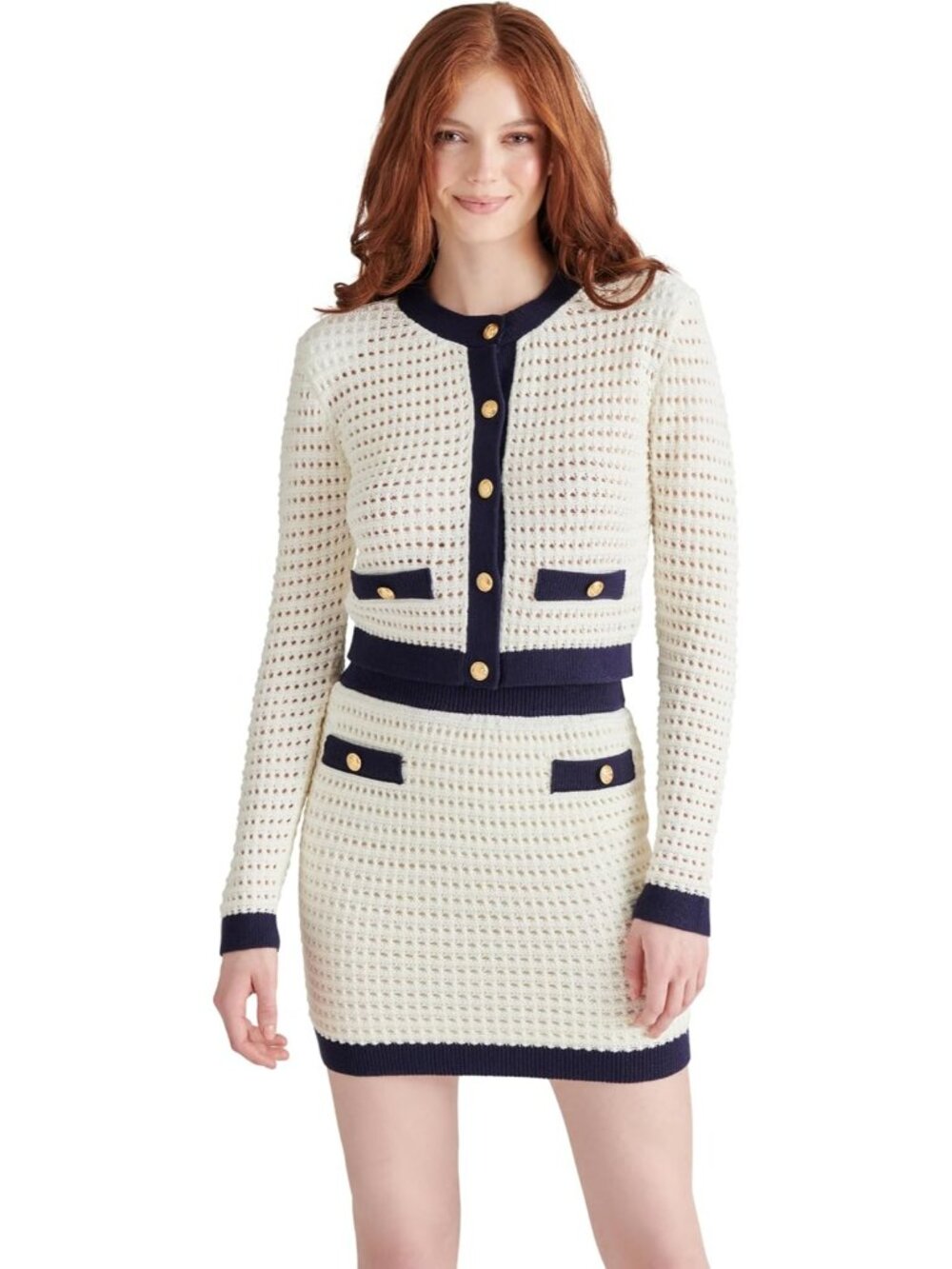 Steve Madden Women's Antique Imported Button Closure Casette Cardigan Sweaters